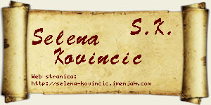 Selena Kovinčić vizit kartica